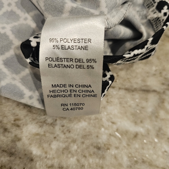 Nina Leonard Black and White Pull On Hankerchief Hem Dress Size Large - Picture 10 of 11